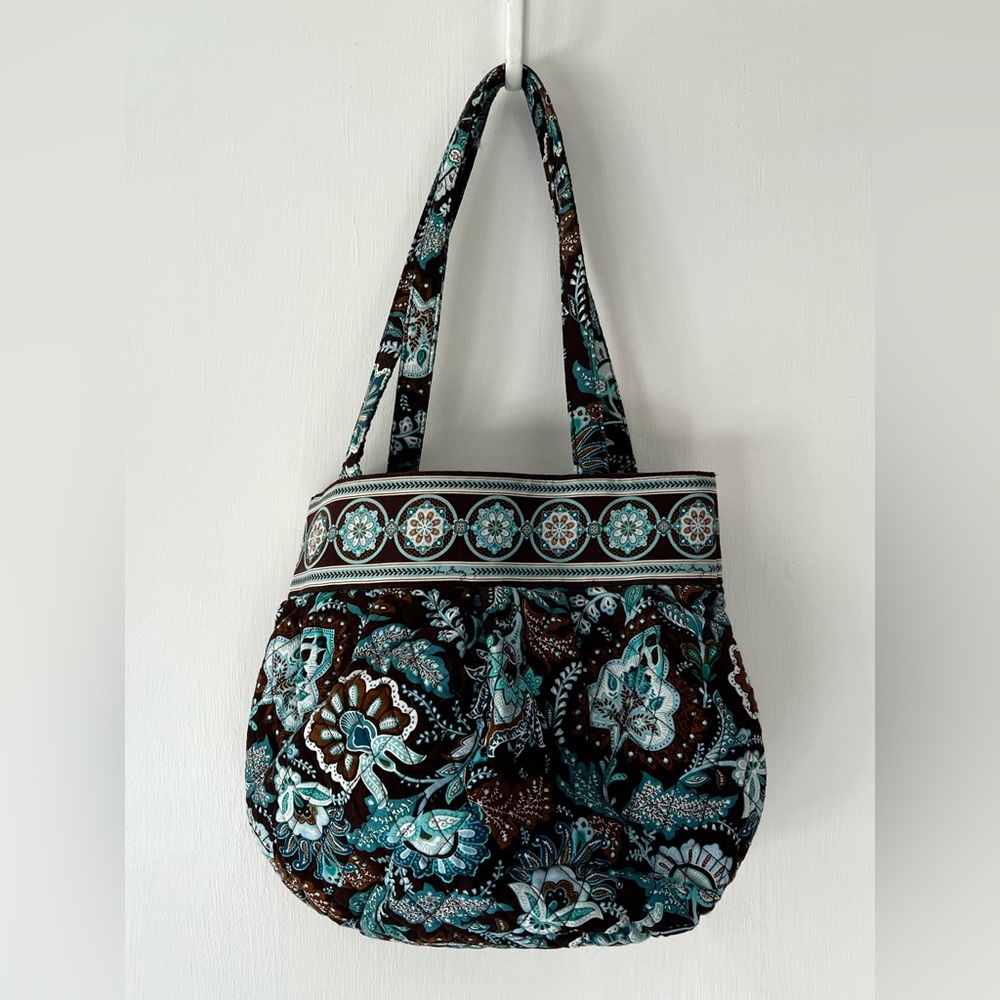 Vera Bradley RETIRED Java Blue Small Blue Zippered Tote